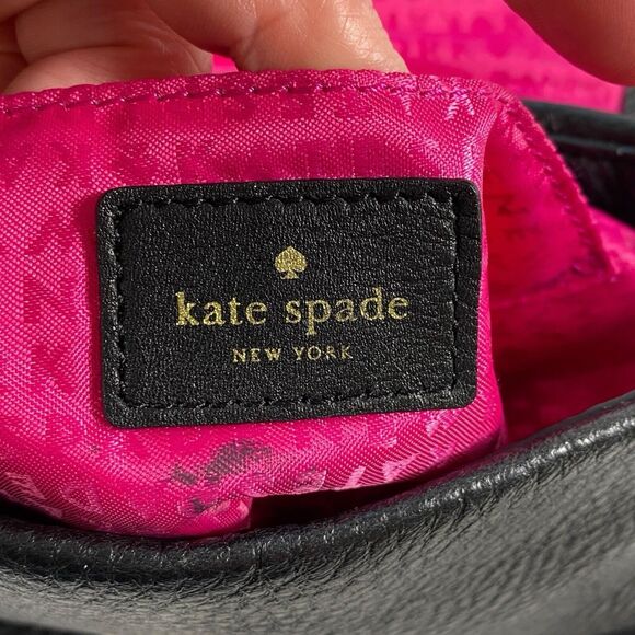 Kate Spade Quilted Leather Crossbody Purse Bag Chain Strap Black Small Shoulder - Picture 7 of 16